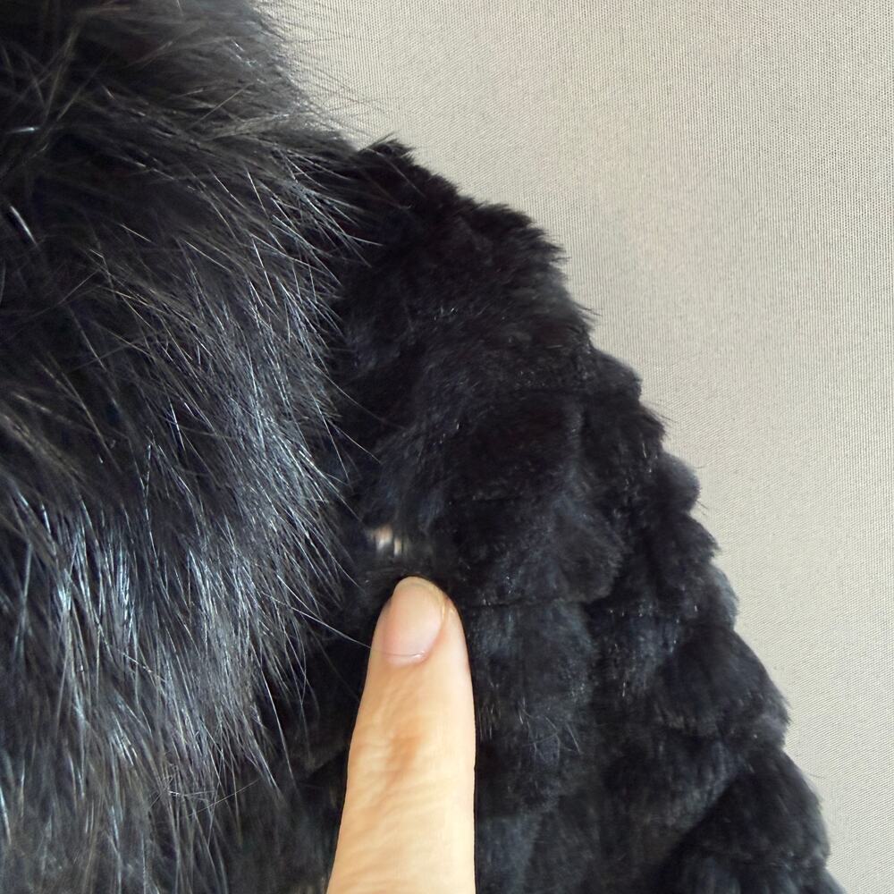 Vintage womens Fengshun fur jacket - black - cropped - fox - mink? - size M - Picture 10 of 15